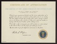 Certificate of appreciation for service in the armed forces of the United States